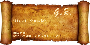Giczi Renátó névjegykártya